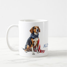 4. Juli Patriotischer Hund Personalisiert Kaffeetasse