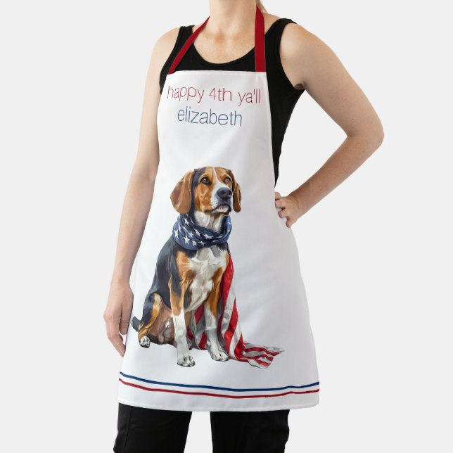 4. Juli Patriotischer Hund Personalisiert Schürze (InSitu)