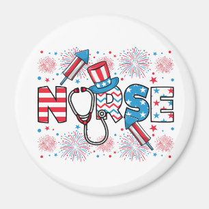 4. Juli Patriotischer Krankenkreis Magnet