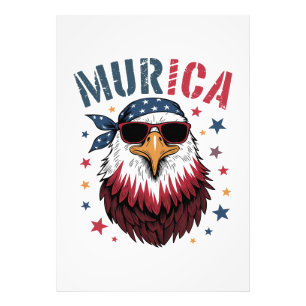 4. Juli Patriotischer Lustiger Adler USA Fotodruck