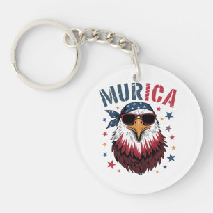 4. Juli Patriotischer Lustiger Adler USA Schlüsselanhänger