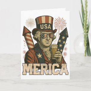 4. Juli Patriotischer Merica George Washington Jul Karte