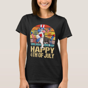 4. Juli Patriotischer Tag Pitbull Hund Unabhängigk T-Shirt