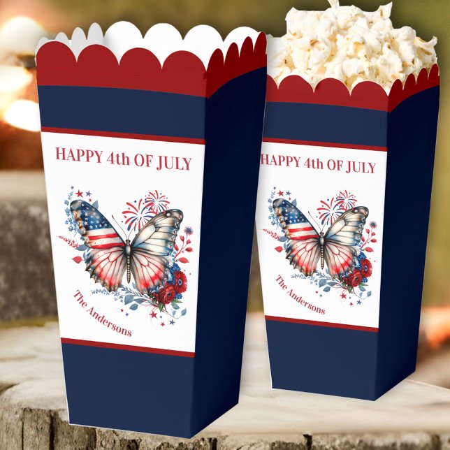 4. Juli Patriotischer Unabhängigkeitstag Familienn Geschenkschachtel (4th of July Patriotic Independence Day Family Name Favor Boxes)