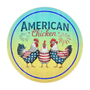 4. Juli Patriotisches Amerikanisches Huhn-62987 Schneidebrett