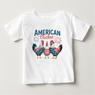 4. Juli Patriotisches Amerikanisches Hühnerdesign Baby T-shirt