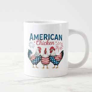 4. Juli Patriotisches Amerikanisches Hühnerdesign Jumbo-Tasse