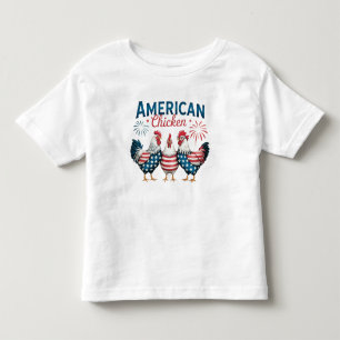 4. Juli Patriotisches Amerikanisches Hühnerdesign Kleinkind T-shirt