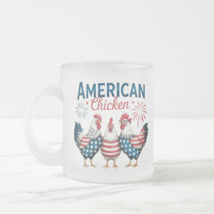 4. Juli Patriotisches Amerikanisches Hühnerdesign Mattglastasse