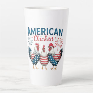 4. Juli Patriotisches Amerikanisches Hühnerdesign Milchtasse