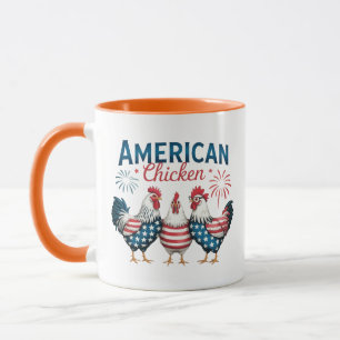4. Juli Patriotisches Amerikanisches Hühnerdesign Tasse
