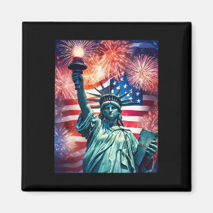 4. Juli Patriotisches Freiheitsstatue USA-Flagge C Magnet