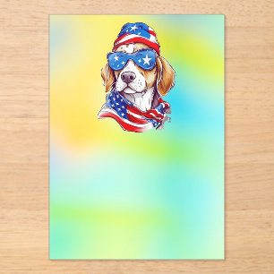 4. Juli Patriotisches Hundedesign Acryleinladungen