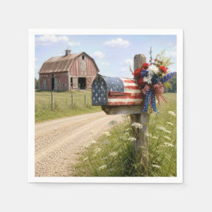 4. Juli Patriotisches LandMailbox Serviette