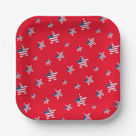 4. Juli patriotisches US-amerikanisches Flaggensta Pappteller