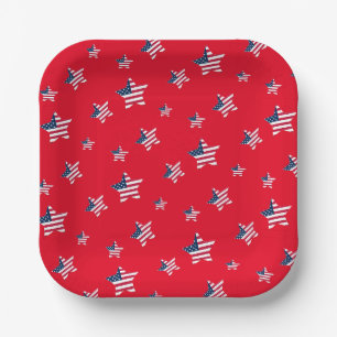 4. Juli patriotisches US-amerikanisches Flaggensta Pappteller