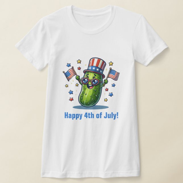 4. Juli Pickle Cartoon Charakter T-Shirt (Ablage )