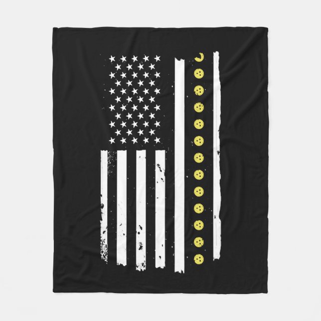 4. Juli Pickleball Patriotic Flag Geschenke Fleecedecke (Vorderseite)