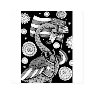 4. JULI PINK FLAMINGO UNCLE SAM RUBBER BRIEFMARKE GUMMISTEMPEL