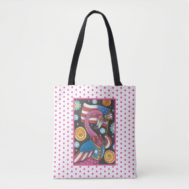 4. JULI PINK FLAMINGO, VOD TOTE BAG Med. Tasche (Vorderseite)