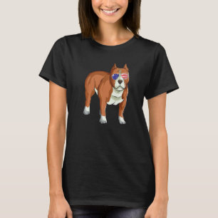 4. Juli Pitbull Patriotisch Merica Hund 4. Juli T-Shirt