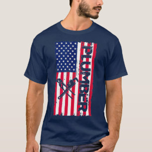 4. Juli Plumber USA Flag Patriotic T-Shirt
