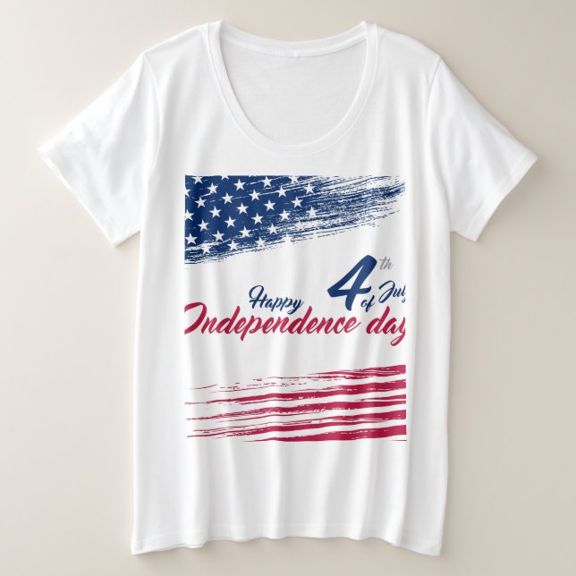 4. Juli Plus Größe Große Größe T-Shirt (Design vorne)