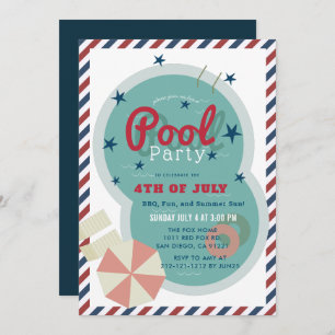 4. Juli Pool Party Einladung