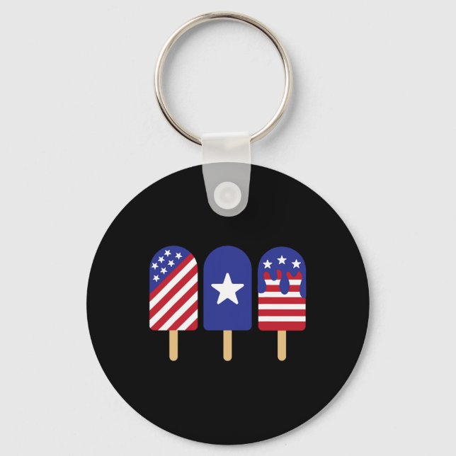 4. Juli Popsicle American Flag Patriotic Sommer Schlüsselanhänger (Vorderseite)