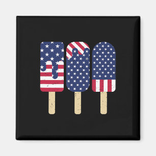 4. Juli Popsicle Patriotic American Flag Memor Magnet