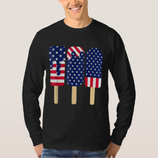 4. Juli Popsicle Patriotic American Flag Mitglied T-Shirt