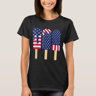4. Juli Popsicle Patriotic American Flag Mitglied T-Shirt