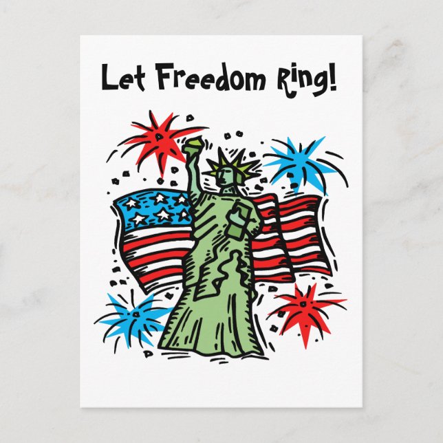4. Juli Postkarte: Lady Liberty Postkarte (Vorderseite)