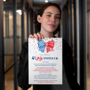 4. Juli-Potluck-Einladung Flyer