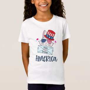 4. Juli Rabbit mit US-Flagge Sun Brillen T-Shirt