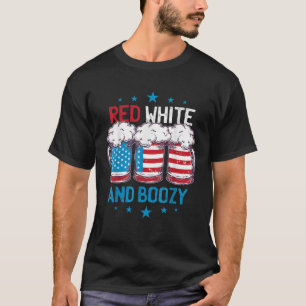 4. Juli Red White and Boozy USA Flag Bierbrauer Ta T-Shirt