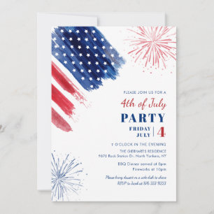 4. Juli Red White Blue Annual Patriotic Party Einladung