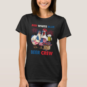 4. Juli Red White Blue Bier Crew Hühnchen Usa F T-Shirt