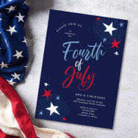 4. Juli Red White Blue Fireworks Party