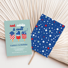 4. Juli Red White Blue Geburtstag Einladung