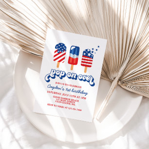 4. Juli Red White Blue Geburtstag Einladung