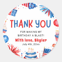 4. Juli Red White Blue Geburtstag Vielen Dank