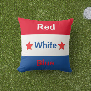 4. Juli Red White Blue Kissen