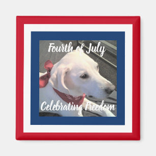 4. Juli Red White Blue Niedlich Dog Tragetuch Scar Magnet