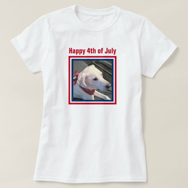 4. Juli Red White Blue Niedlich Dog Tragetuch Scar T-Shirt (Design vorne)