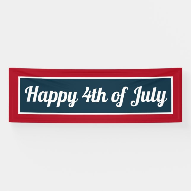 4. Juli Red White Blue Party Banner (Horizontal)