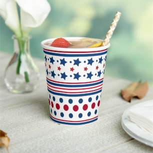 4. Juli Red White & Blue Patriotic Pappbecher