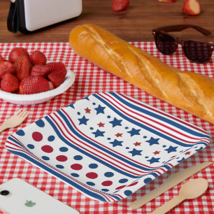 4. Juli Red White & Blue Patriotic Pappteller