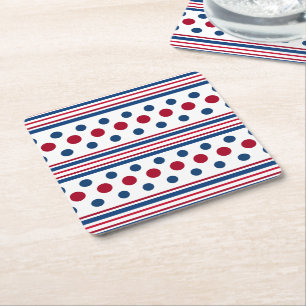 4. Juli Red White & Blue Patriotic Rechteckiger Pappuntersetzer