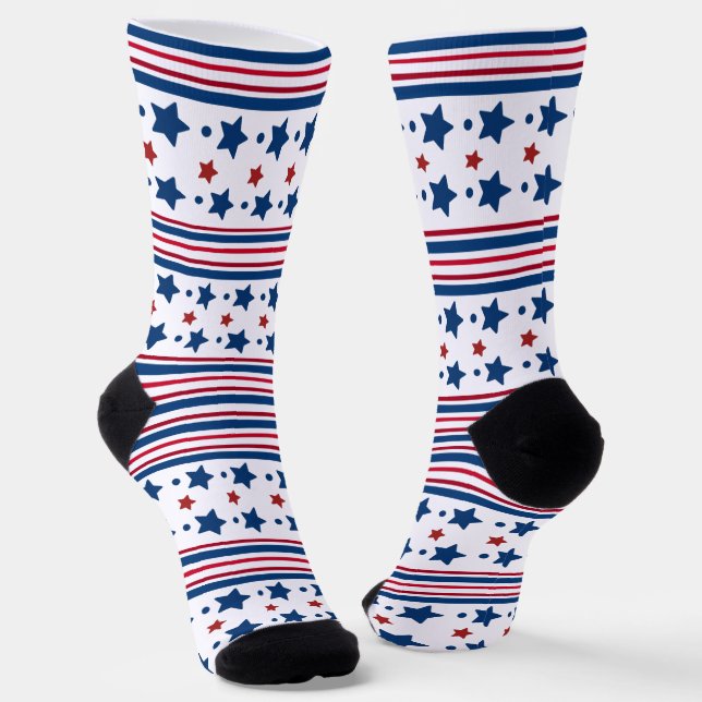 4. Juli Red White & Blue Patriotic Socken (Gewinkelt)